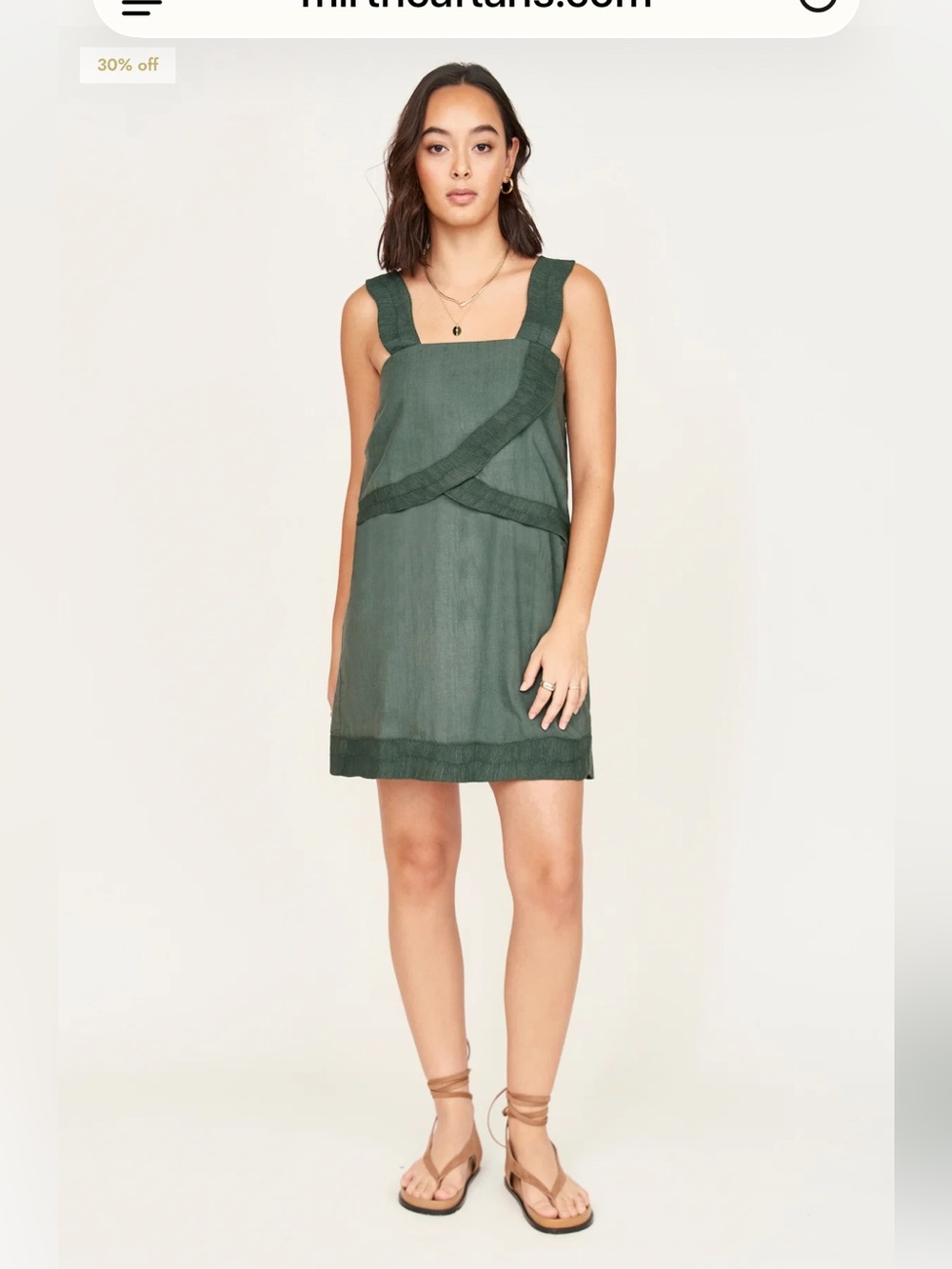 Mirth Nicobar dress verde fossil sz XS NWT retails for $298